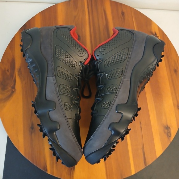 Nike Air Jordan 9 Golf Shoes Mens 9.5 Charcoal Black Red Outdoors FJ5934-002 - Picture 8 of 8